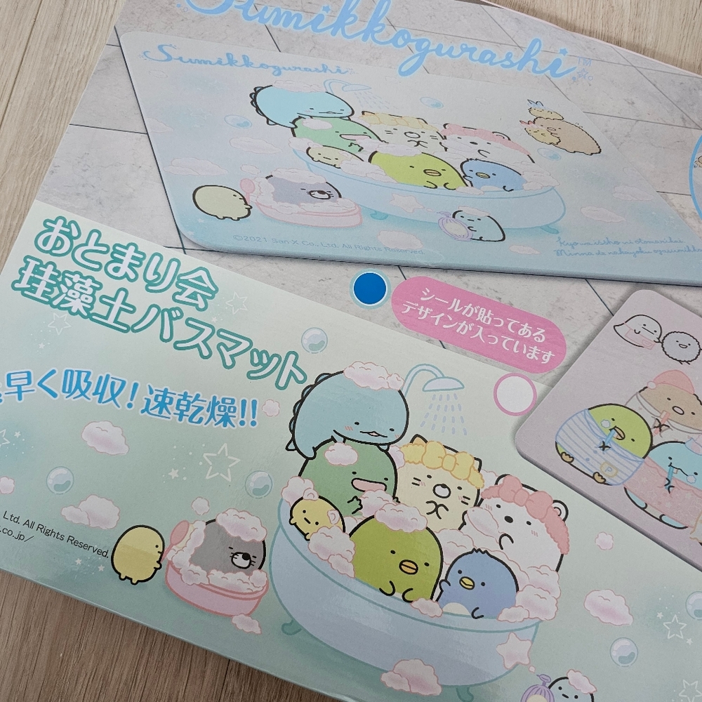 Sumikkogurashi - Diatomite Stone Bath Mat (Bath Together Blue)